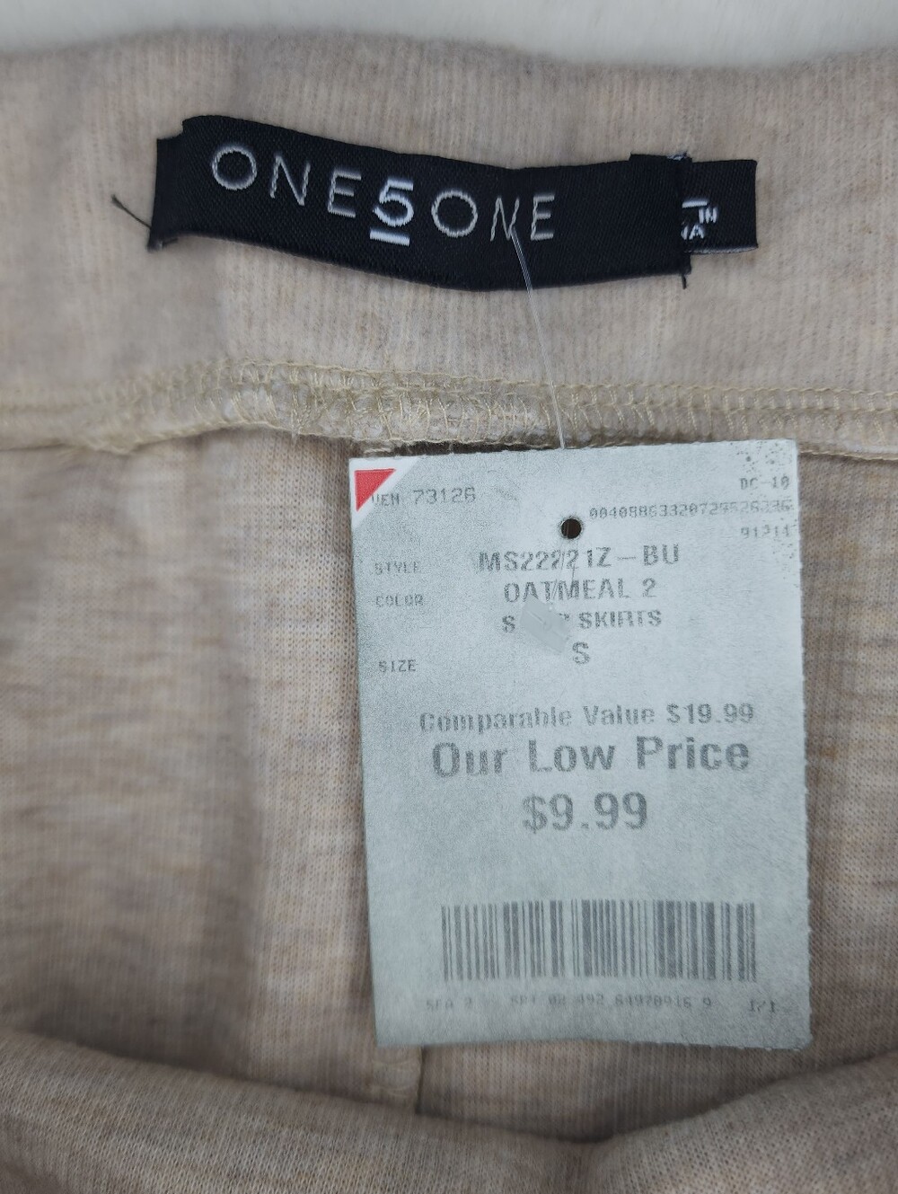 One 5 One Soft Knit Beige Midi Skirt NWT - Picture 3 of 9